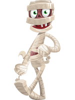 Funny Mummy Vector Cartoon Character AKA Fleshy Wrapped-up